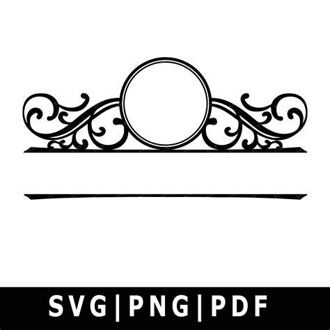 Download Free Mailbox_Door Monogram Frame Svg Design Silhouette